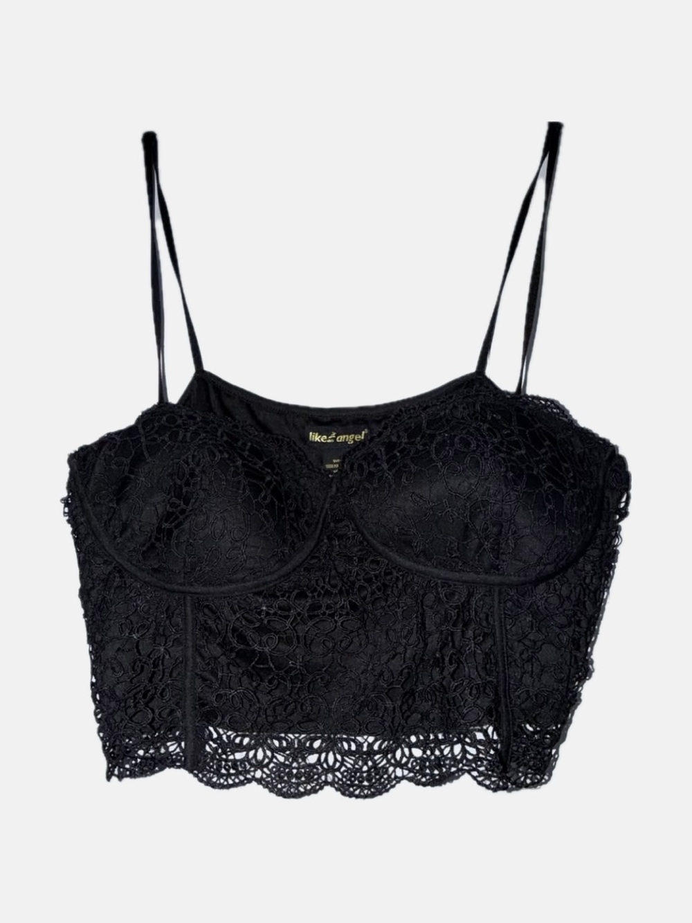 Like an Angel 3XL Black Lace Bustier Crop Top